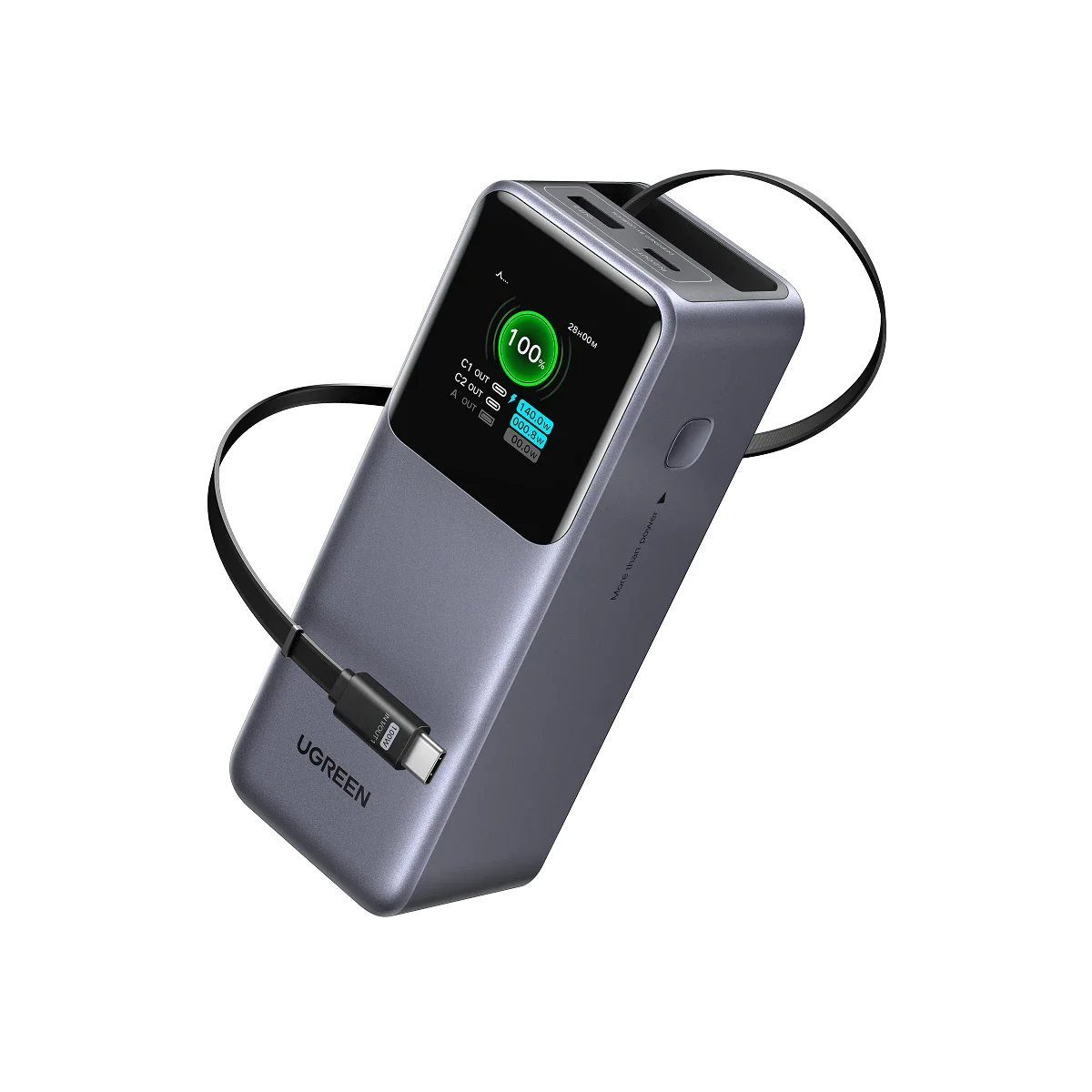 UGREEN Nexode Power Bank 20000mAh 165W with Retractable USB-C Cable